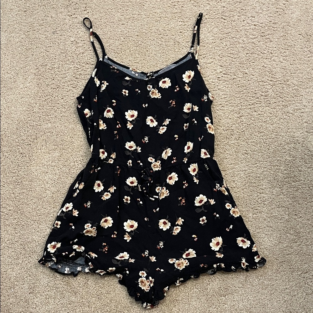BE COOL Black Floral Pajama Romper
